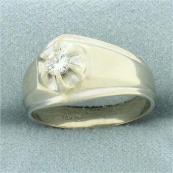 Diamond Solitaire Ring in 14k White Gold