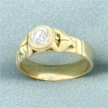 Diamond Solitaire Ring in 14k Yellow Gold