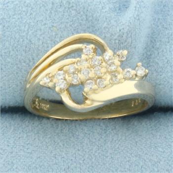 Diamond Spray Ring in 14k Yellow Gold