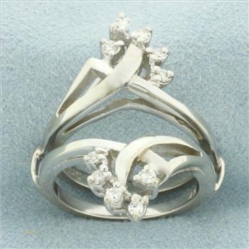 Diamond Spray Ring Jacket Enhancer in 14k White Gold