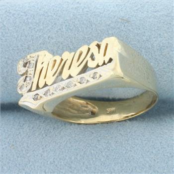Diamond Theresa Name Ring in 14k Yellow Gold