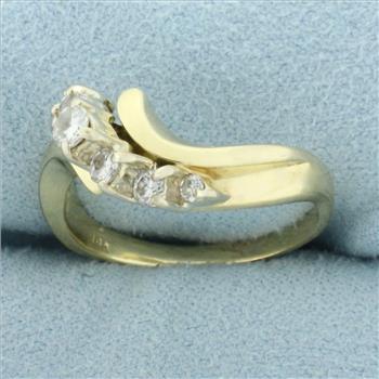 Diamond Waterfall Ring in 14k Yellow Gold