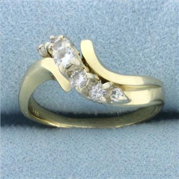 Diamond Waterfall Ring in 14k Yellow Gold