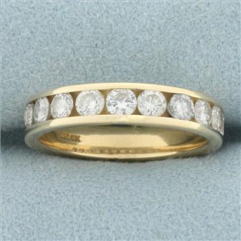Diamond Wedding or Anniversary Band Ring in 14k Yellow Gold