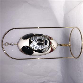 Disney Mickey Mouse Hand Created Goose Egg Sculpture With Stand