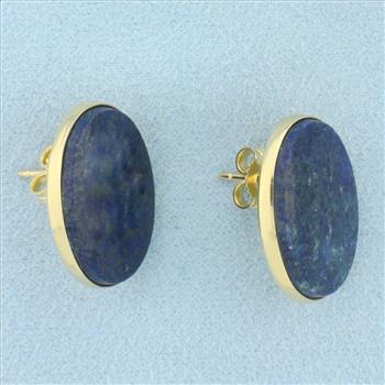 Dolan Bullock D&B Lapis Lazuli Button Earrings in 14k Yellow Gold