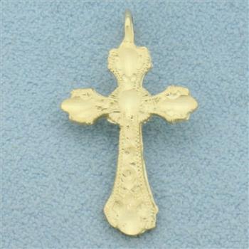 Eastern Orthodox Cross Pendant in 14k Yellow Gold