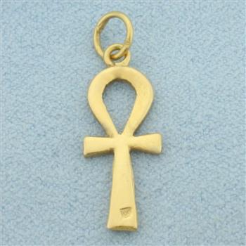 Egyptian Ankh Charm or Pendant in18k Yellow Gold
