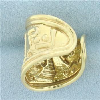 Egyptian Pharaoh Ring in 14k Yellow Gold