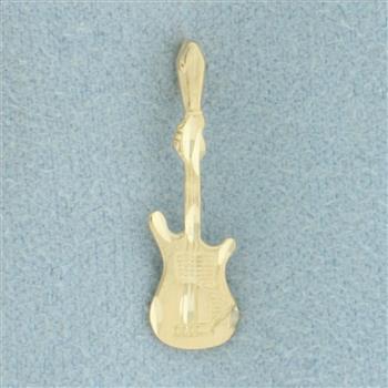 Electric Guitar Pendant in 14k Yellow Gold