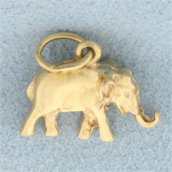 Elephant Charm in 14k Yellow Gold