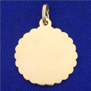 Engrabable Bridesmaid Pendant or Charm in 14K Yellow Gold