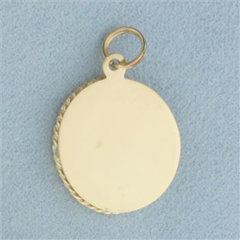 Engravable Boy Head Silhouette Charm or Pendant in 14k Yellow Gold