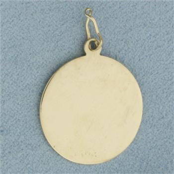 Engravable Disk Charm or Pendant in 14k Yellow Gold