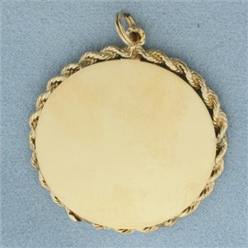 Engravable Happy Anniversary Gemstone Charm or Pendant in 14k Yellow Gold