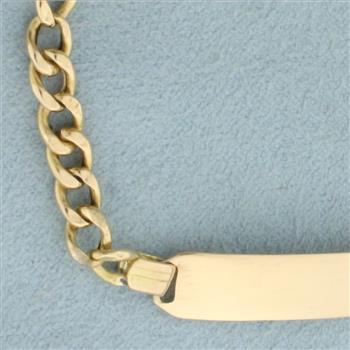 Engravable ID Bracelet in 18k Yellow Gold