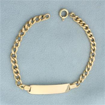 Engravable ID Bracelet in 18k Yellow Gold