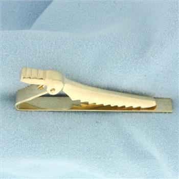 Engravable Tie Bar Clip in 14k Yellow Gold