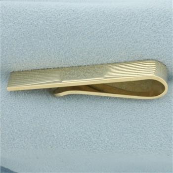 Engravable Vintage Tie Clip in 14k Yellow Gold