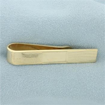 Engravable Vintage Tie Clip in 14k Yellow Gold