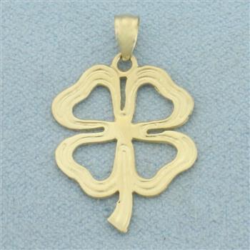 Four Leaf Clover Pendant in 14k Yellow Gold