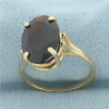 Garnet Solitaire Statement Ring in 14k Yellow Gold