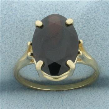 Garnet Solitaire Statement Ring in 14k Yellow Gold