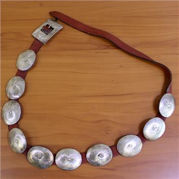 Gary Begay Navajo Sterling Silver Native American Concho Belt