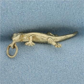 Gecko Charm or Pendant in 14k Yellow Gold