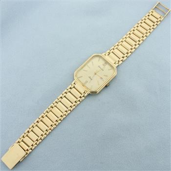 Geneve Quartz Watch in Solid 14k Yellow Gold Case and Bracelet
