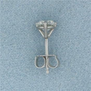GIA Certified 1/2ct Single Diamond Stud Earring in Platinum Martini Setting