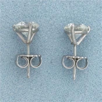 GIA Certified Over 2ct TW Diamond Stud Earrings in Platinum Martini Settings