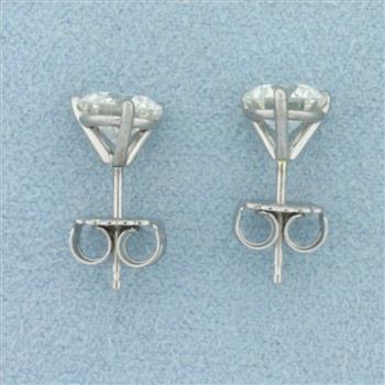 GIA Certified Over 2ct TW Diamond Stud Earrings in Platinum Martini Settings