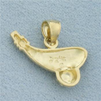 Golf Club Head and Golf Ball Pendant or Charm in 14k Yellow Gold