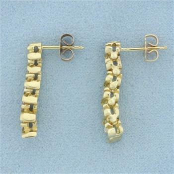 Graduated Diamond Dangle Drop Earrings in 14k Yellow Gold