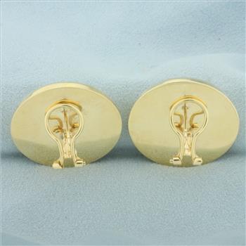 Greek Goddess Aphrodite Button Earring in 14k Yellow Gold
