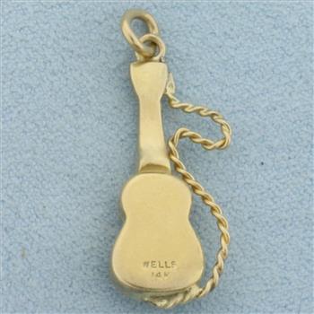 Guitar Charm or Pendant in 14k Yellow Gold