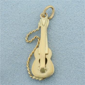 Guitar Charm or Pendant in 14k Yellow Gold