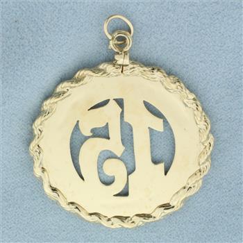 Happy 15 Year Anniversary Pendant or Charm in 14k Yellow Gold
