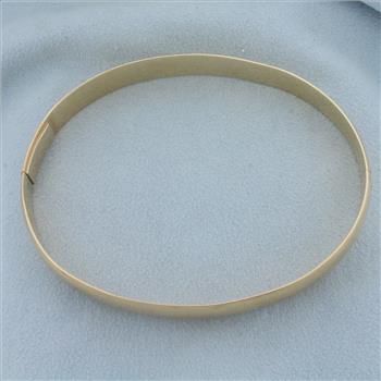 Heavy Solid Bangle Bracelet in 14k Yellow Gold
