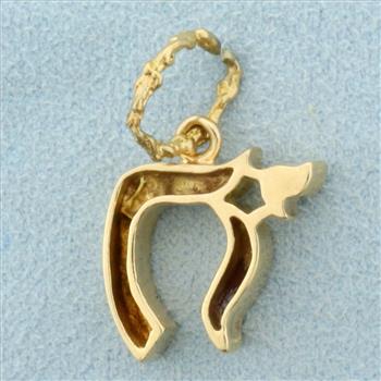 Hebrew Chai Good Luck Pendant in 14K Yellow Gold