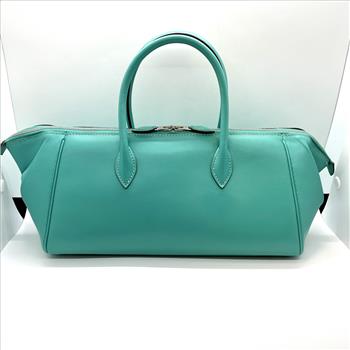 Hermes Paris Bombay Teal Blue Leather Bag