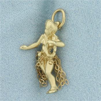 Hula Dancer Charm in 14k Yellow Gold