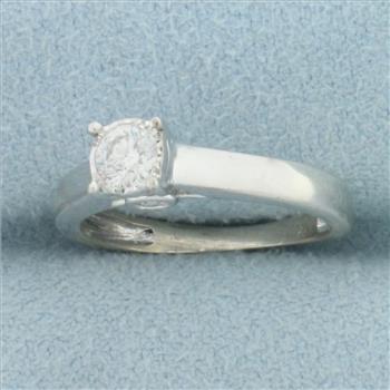Illusion Set Diamond Engagement Ring in Sterling Silver