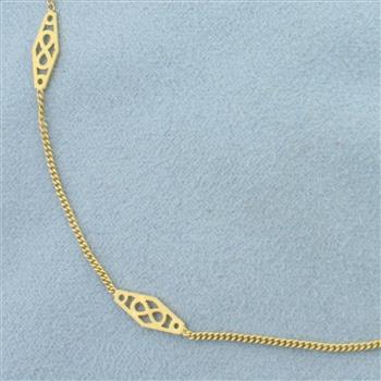 Infinity Station Anklet in 14k Yellow Gold