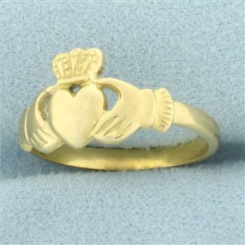 Irish Claddagh Ring in 18k Yellow Gold