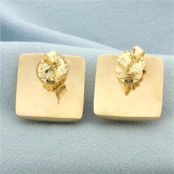 Isabelle Fa Designer Coussinet 20MM Square Minimalist Earrings in 18k Rose Gold