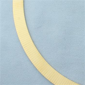 Italian 16 Inch Omega Necklace in 14k Yellow Gold