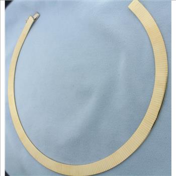 Italian 16 Inch Omega Necklace in 14k Yellow Gold