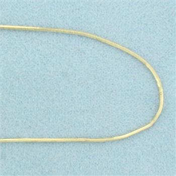 Italian 16 Inch Snake Link Chain Choker Necklace in 14k Yellow Gold